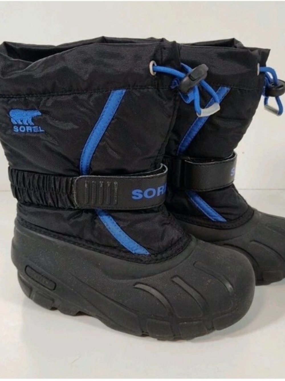 Sorel Kids Black and Blue Snow Boots